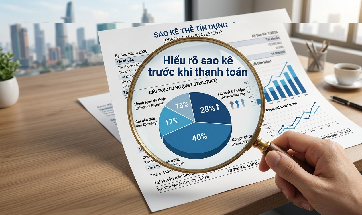 Giải phẫu chi tiết cấu trúc dư nợ thẻ trước khi thanh toán