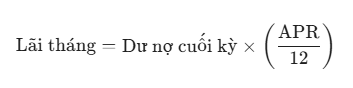 lai thang du no cuoi ky Lãi tháng - dư nợ cuối kì