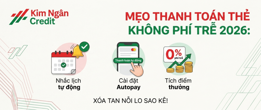 Mẹo thanh toán thẻ không phí trễ 2026: Xóa tan nỗi lo sao kê!