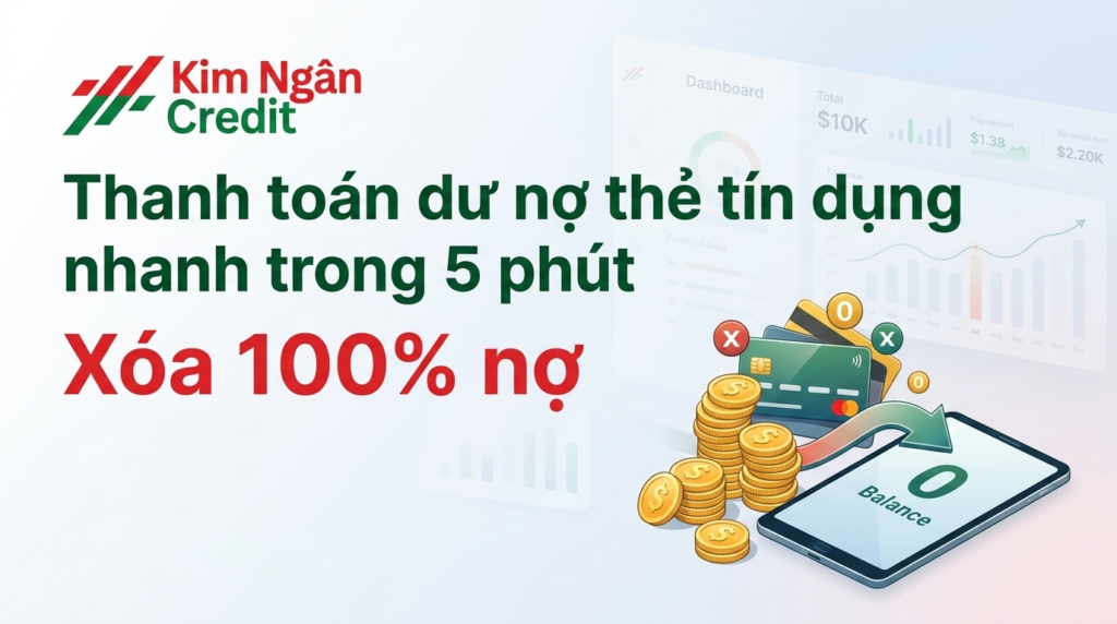 Thanh toán dư nợ thẻ tín dụng nhanh trong 5 phút xóa 100% nợ