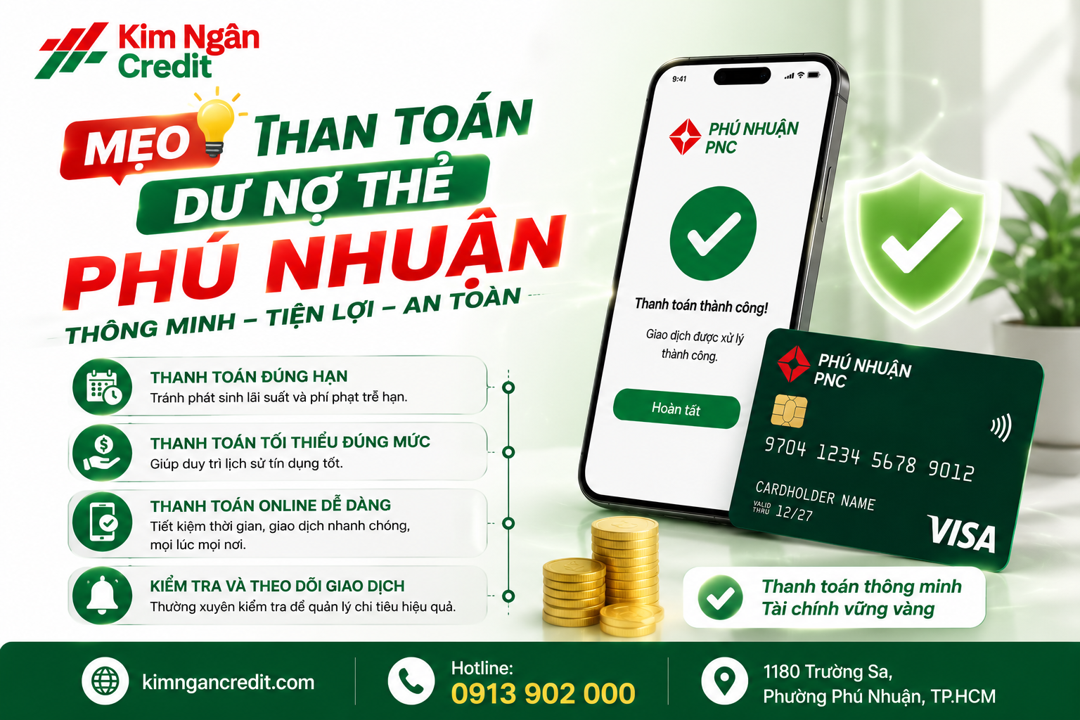 mẹo thanh toán dư nợ thẻ Phú Nhuận